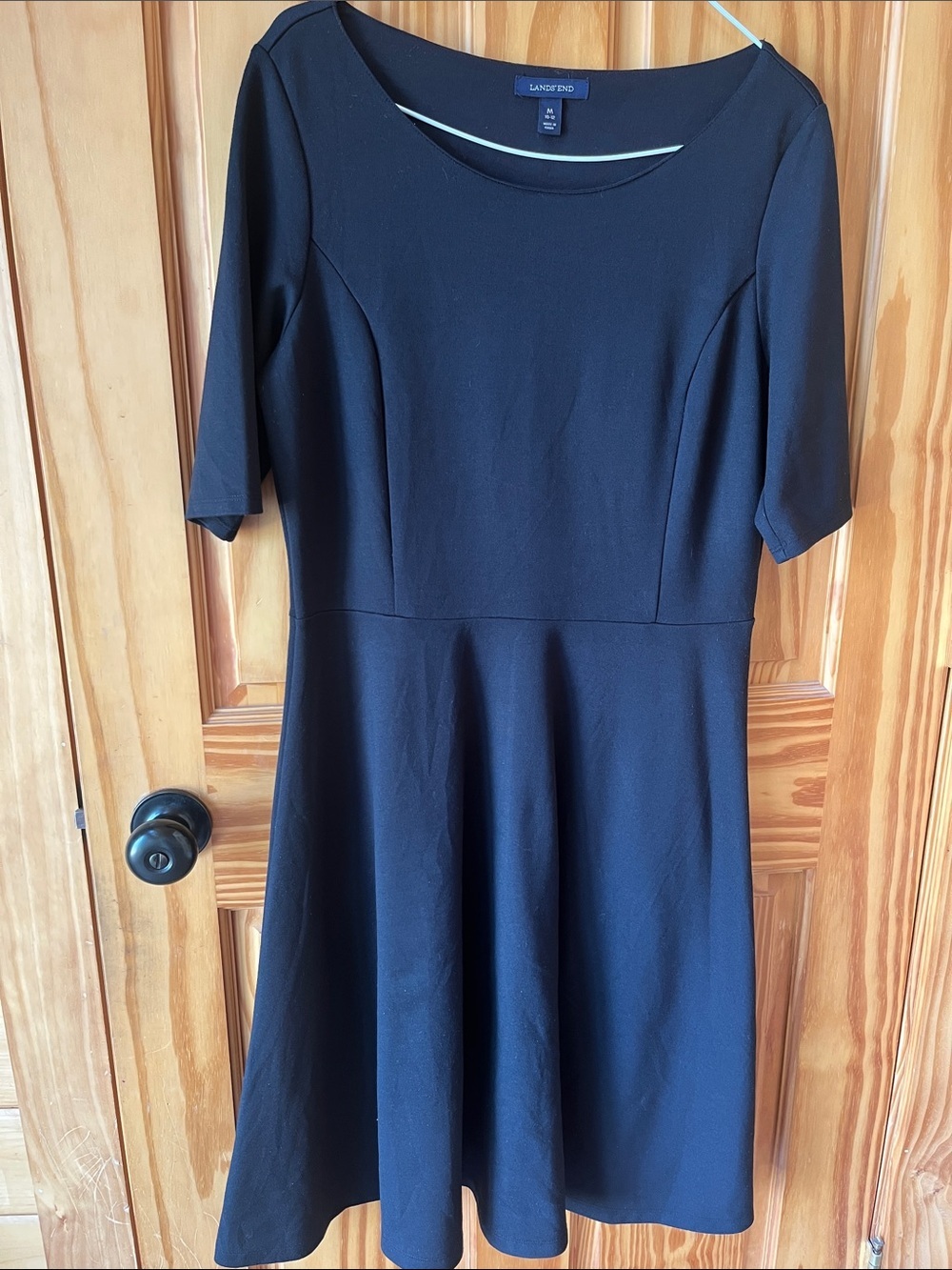 Lands' End Black Scoop-Neck Dress - Size Medium